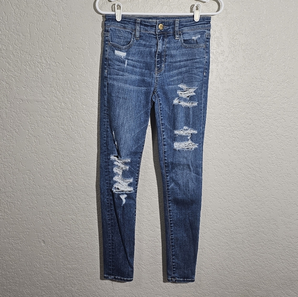 American Eagle Distressed Hi Rise Jeggings